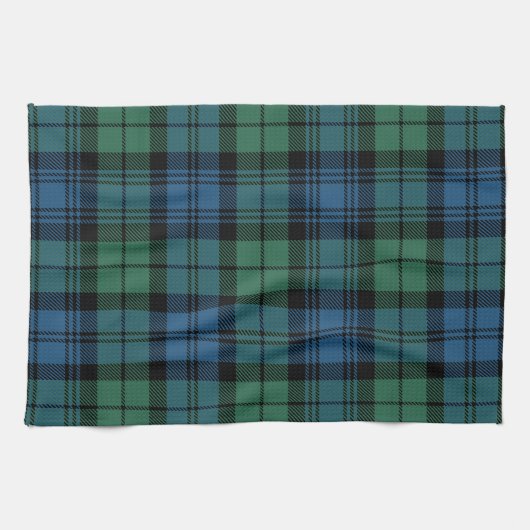 Clan Campbell Pset Tartan Green Blue Black Check Theedoek (Horizontaal)