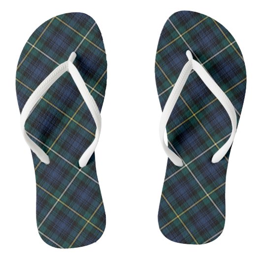 Clan Campbell Tartan Blauw en Groen Plaid Teenslippers (Voetbed)