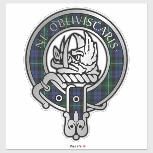 Clan Campbell Tartan Crest Sticker (Vel)