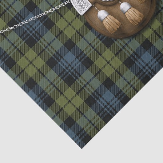 Clan Campbell Tartan en Sporran Tissuepapier (Detail)
