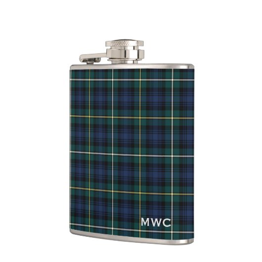 Clan Campbell Tartan Monogram Heupfles (Links)