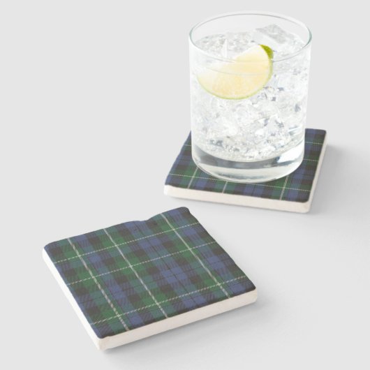 Clan Campbell Tartan Pset Stone Onderzetter (Zijkant)
