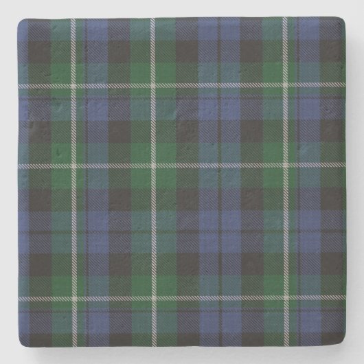 Clan Campbell Tartan Pset Stone Onderzetter (Voorkant)
