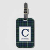 Clan Campbell van Argyll Tartan Monogrammed Bagagelabel (Voorkant (verticaal))