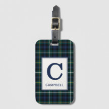 Clan Campbell van Argyll Tartan Monogrammed