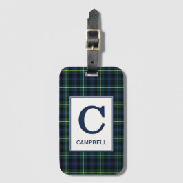 Clan Campbell van Argyll Tartan Monogrammed Bagagelabel