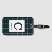 Clan Campbell van Argyll Tartan Monogrammed Bagagelabel (Voorkant (horizontaal))