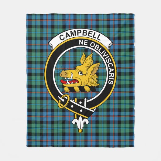 Clan Campbell van Cawdor Ancient Tartan Pset Fleece Deken (Voorkant)