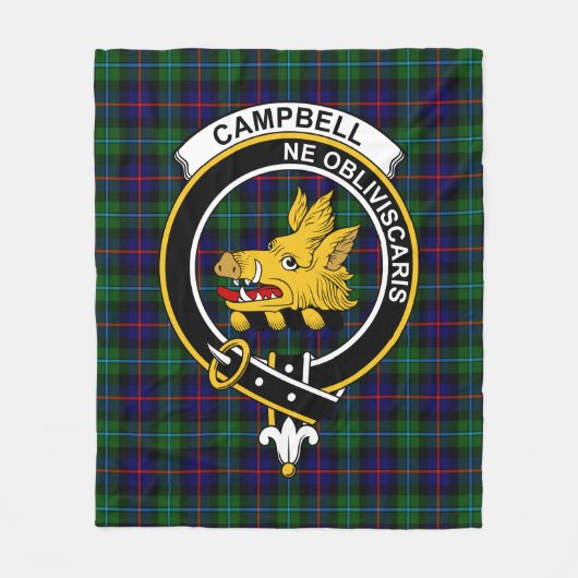 Clan Campbell van Cawdor Modern Tartan Pset Fleece Deken (Voorkant)