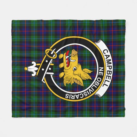 Clan Campbell van Cawdor Modern Tartan Pset Fleece Deken (Voorkant (Horizontaal))