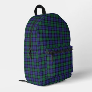 Clan Campbell Zwart horloge Schotse Tartan Bedrukte Rugzak
