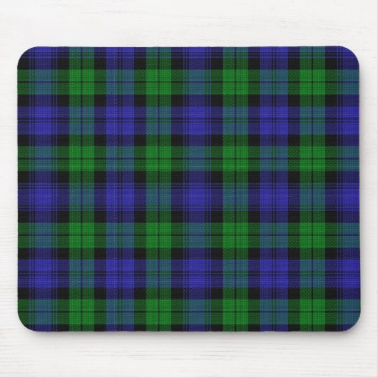 Clan Campbell Zwart horloge Schotse Tartan Muismat (Voorkant)