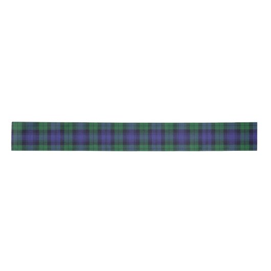 Clan Campbell Zwart horloge Schotse Tartan Satijnen Lint (Voorkant)