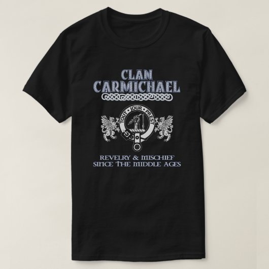 Clan Carmichael crest Schotse clans Schotse surn T-shirt (Design voorkant)