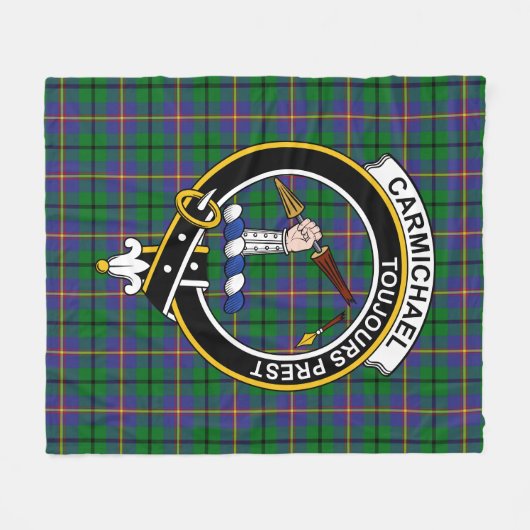 Clan Carmichael Tartan Pset Fleece Deken (Voorkant (Horizontaal))