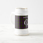 Clan Carnegie Crest Badge en Tartan Bierpul (Voorkant links)
