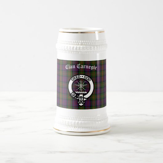 Clan Carnegie Crest Badge en Tartan Bierpul (Center)