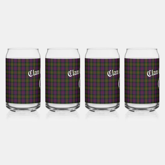 Clan Carnegie Crest Badge en Tartan Blikvorm Glas (Rechts)