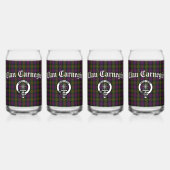 Clan Carnegie Crest Badge en Tartan Blikvorm Glas (Voorkant)