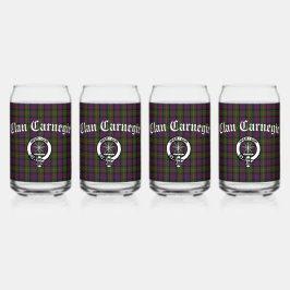 Clan Carnegie Crest Badge en Tartan Blikvorm Glas