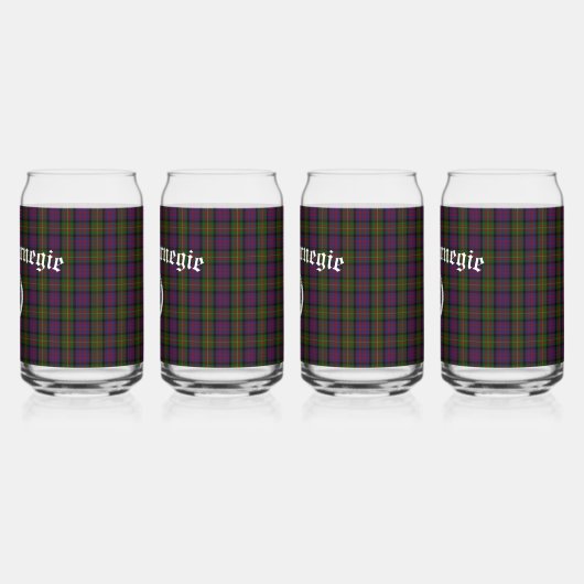 Clan Carnegie Crest Badge en Tartan Blikvorm Glas (Links)