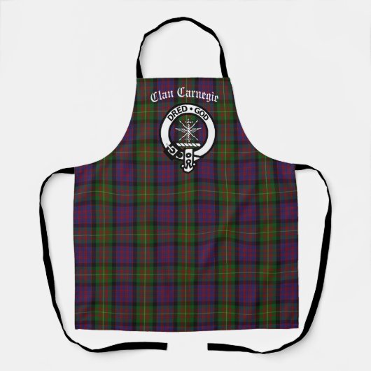 Clan Carnegie Crest Badge en Tartan Schort (Voorkant)