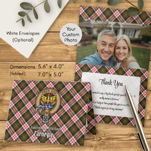 Clan Carnegie Crest over Dress Tartan