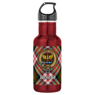 Clan Carnegie Crest over Dress Tartan Waterfles
