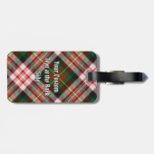 Clan Carnegie Crest over Jurk Tartan Bagagelabel (Achterkant horizontaal)