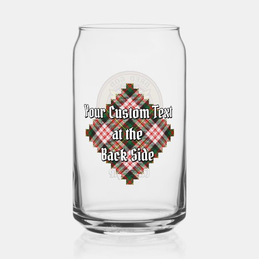 Clan Carnegie Crest over Jurk Tartan Blikvorm Glas (Achterkant)