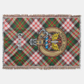 Clan Carnegie Crest over jurk tartan Deken (Voorkant)