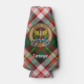 Clan Carnegie Crest over Jurk Tartan Flesjeskoeler (Voorkant)