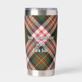 Clan Carnegie Crest over Jurk Tartan Geïsoleerde Drinkbeker (Achterkant)