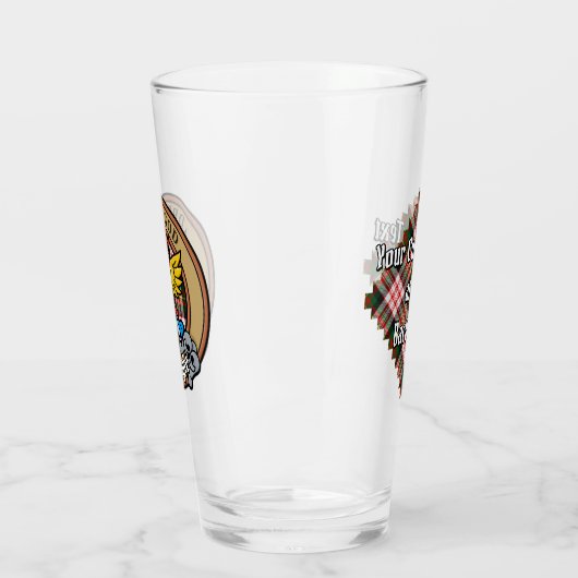 Clan Carnegie Crest over Jurk Tartan Glas (Links)