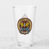 Clan Carnegie Crest over Jurk Tartan Glas (Voorkant)