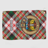 Clan Carnegie Crest over Jurk Tartan Golfhanddoek (Horizontaal)