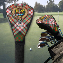 Clan Carnegie Crest over Jurk Tartan Golfheadcover