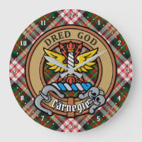 Clan Carnegie Crest over Jurk Tartan