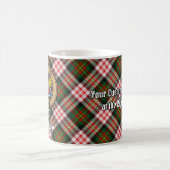 Clan Carnegie Crest over Jurk Tartan Koffiemok (Center)