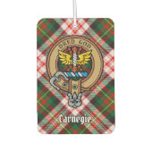 Clan Carnegie Crest over Jurk Tartan Luchtverfrisser (Voorkant)