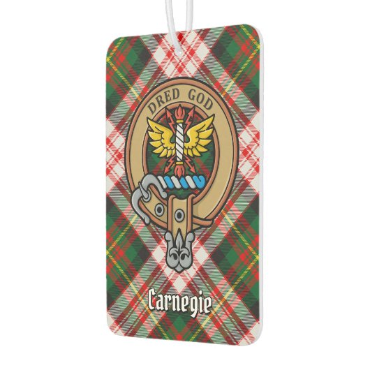 Clan Carnegie Crest over Jurk Tartan Luchtverfrisser (Links)