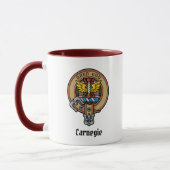 Clan Carnegie Crest over Jurk Tartan Mok (Links)
