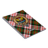 Clan Carnegie Crest over Jurk Tartan Notitieboek (Rechterzijde)