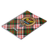 Clan Carnegie Crest over Jurk Tartan Notitieboek (Linkerzijde)