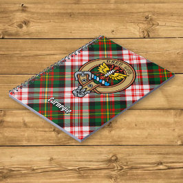Clan Carnegie Crest over Jurk Tartan Notitieboek