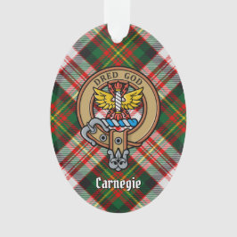 Clan Carnegie Crest over Jurk Tartan Ornament