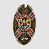 Clan Carnegie Crest over Jurk Tartan Ornament (voorkant)