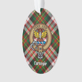 Clan Carnegie Crest over Jurk Tartan Ornament (voorkant)
