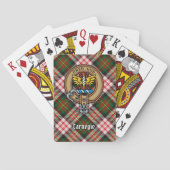 Clan Carnegie Crest over Jurk Tartan Pokerkaarten (Achterkant)