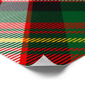Clan Carnegie Crest over Jurk Tartan Poster (Hoek)